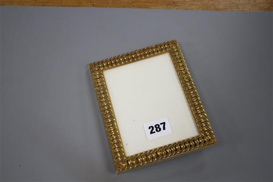An Hermes of Paris gilt brass photograph frame, height 15.5cm aperture 12 x 9cm